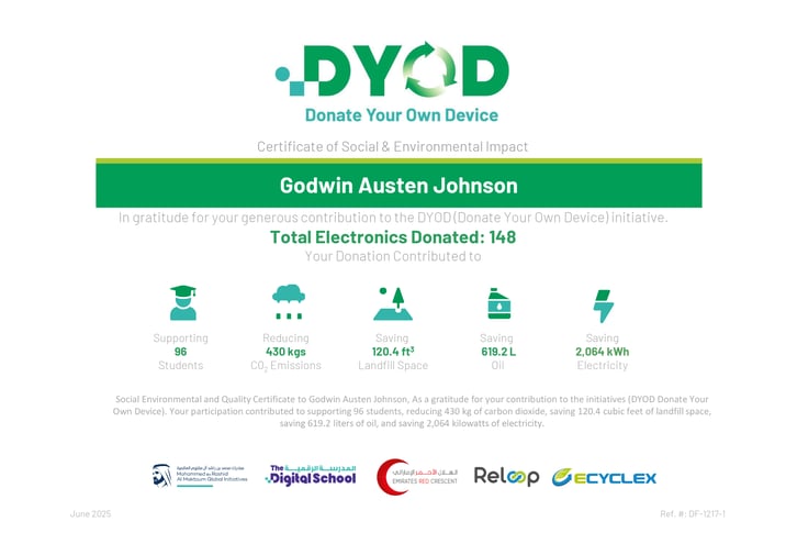 Ecyclex Social Enviromental Certificate DF1217 Godwin Austen Johnson